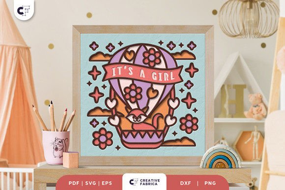 Baby Girl Hot Air Balloon 3D SVG Review