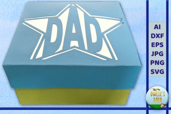 Box for Dad with Cutout Star: 3D SVG Gift Boxes