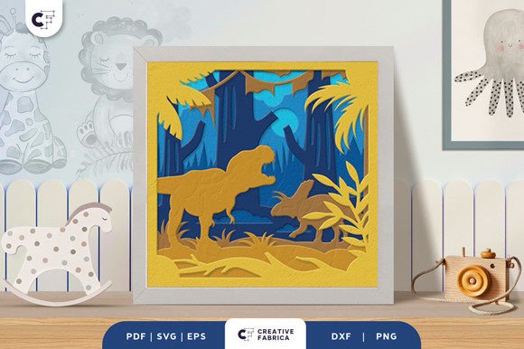 Dinosaurs Park 3D SVG for Baby Crafts