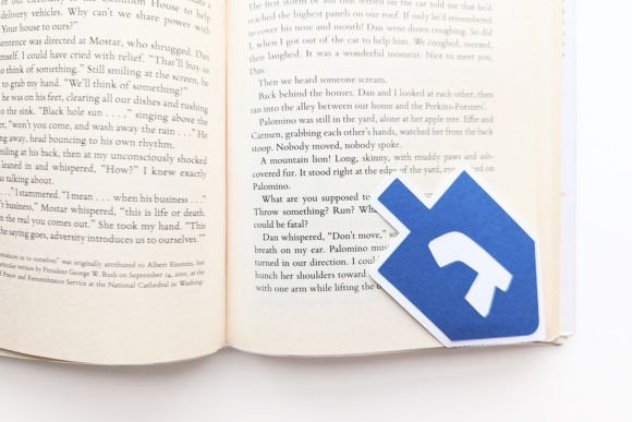 Dreidel Papercut Corner Bookmark SVG: 3D Shapes