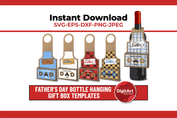 Father s Day Bottle Hanging Box Template 3D SVG