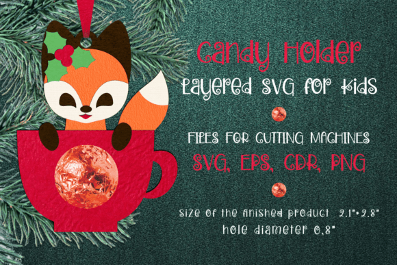 Fox in a Cup 3D SVG Christmas Design
