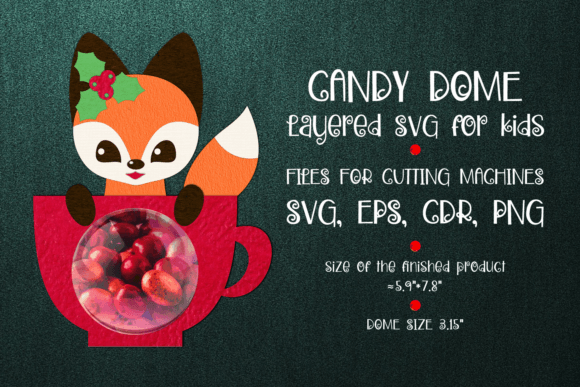 Fox in a Cup 3D SVG for Christmas