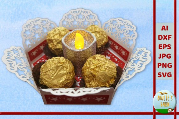 Hexagonal Star-decorated Bowl 3D SVG for Christmas
