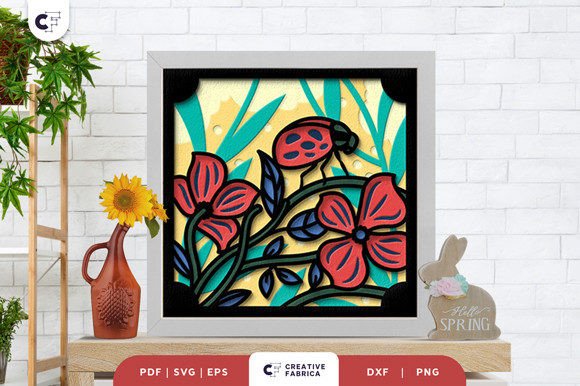 Ladybug 3D SVG for Spring Crafts