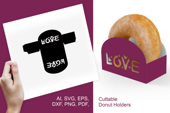 LOVE Donut Holder 3D SVG for Shapes