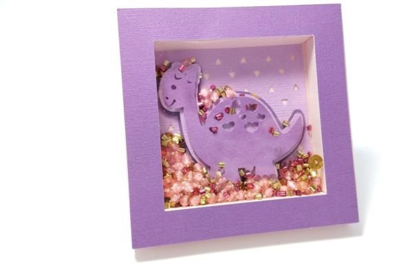 Mini Shadow Box Dino Baby Girl: A 3D SVG Review