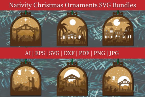 Nativity Christmas Ornaments SVG Bundles: 3D Review