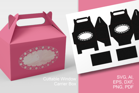 Oval Window with Diamonds Gable Gift Box 3D SVG Shapes