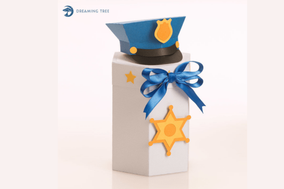Police Gift Box 3D SVG for Birthdays