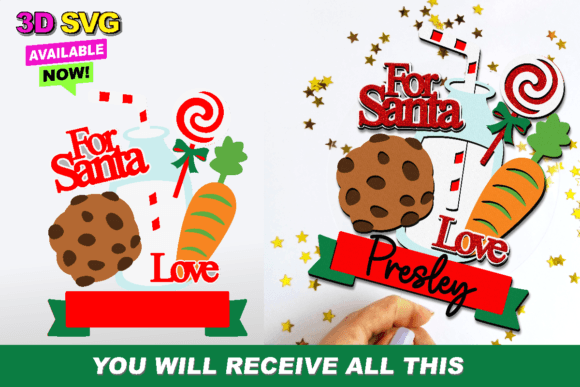Santa Cookie Tray 3D SVG for Christmas Crafts