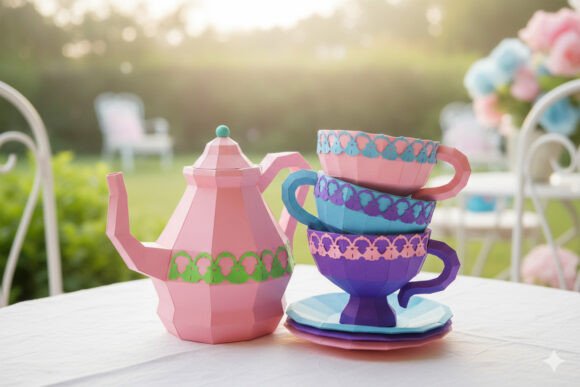 Tea Time Cup and Pot: 3D SVG Ornaments Review