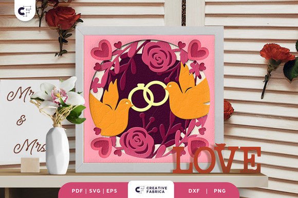 Wedding Rings 3D SVG for Table Decorations